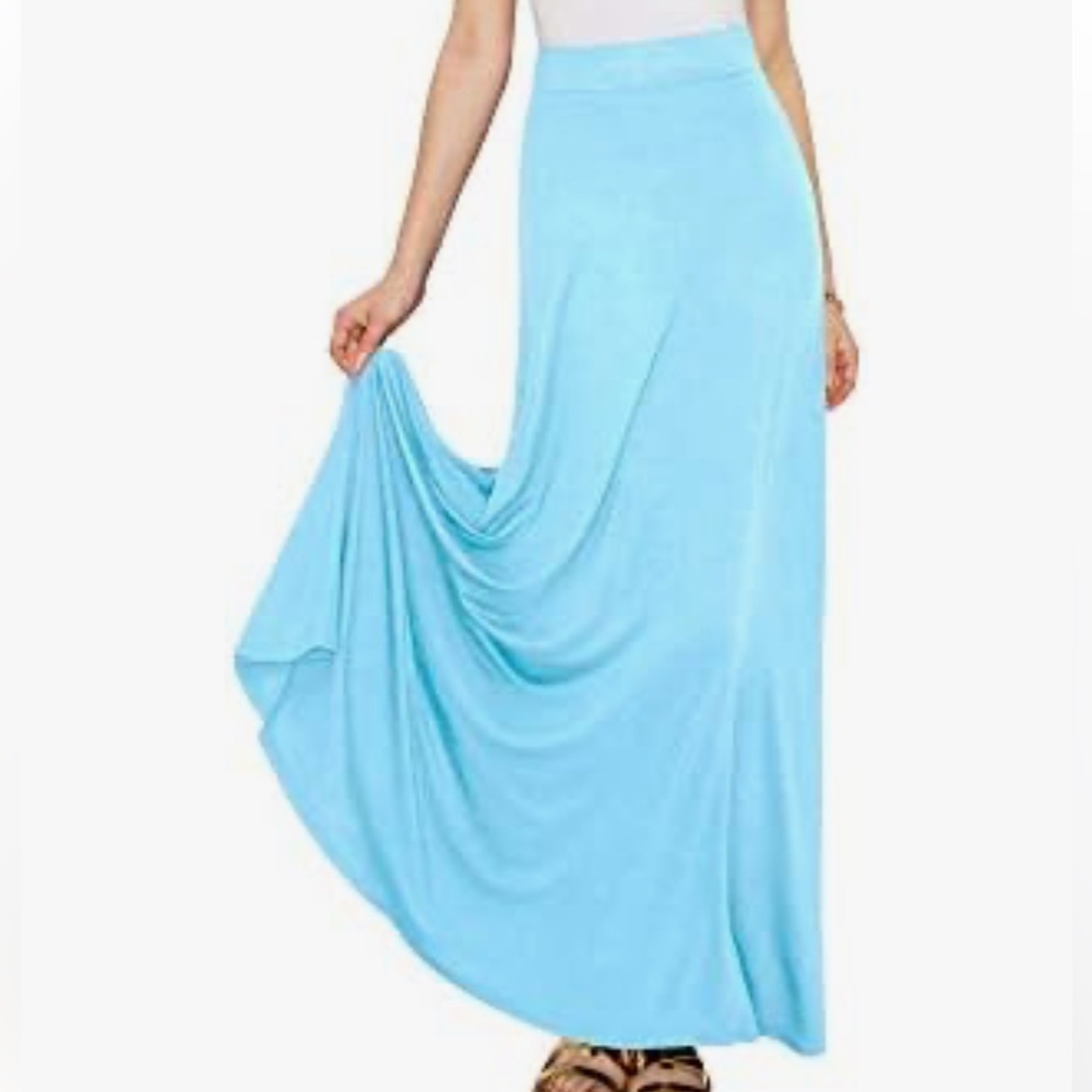LOCK & LOVE Blue Flared Maxi Skirt XL